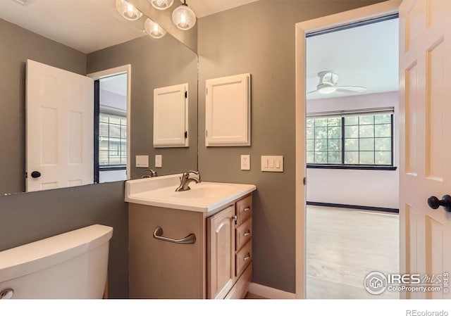 5918 Gunbarrel Ave Unit B, Boulder, CO 80301 - half bathroom with vanity and a ceiling fan