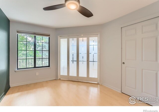 5918 Gunbarrel Ave Unit B, Boulder, CO 80301 - unfurnished room with wood finished floors and a ceiling fan