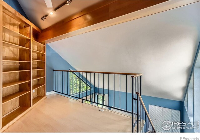 5918 Gunbarrel Ave Unit B, Boulder, CO 80301 - staircase featuring lofted ceiling and wood finished floors