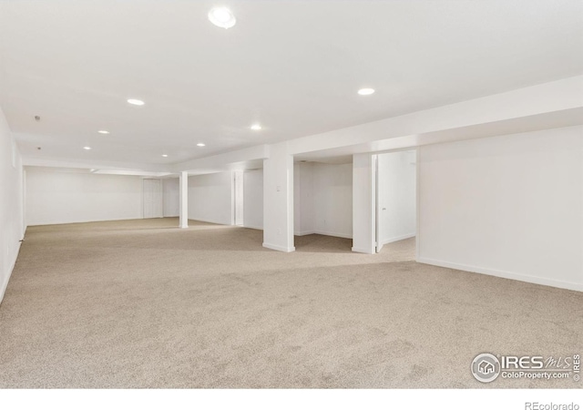 1323 Horizon Ln, Longmont, CO 80501 - finished below grade area with recessed lighting and carpet floors