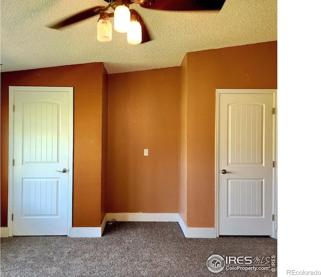 18082 County Road 25, Brush, CO 80723 - unfurnished room with ceiling fan, carpet flooring, and a textured ceiling