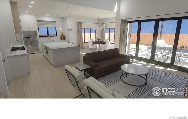 848 Trail Ridge Dr, Louisville, CO 80027 - living room with light wood-style flooring and recessed lighting