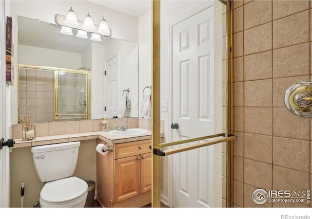 345 Onyx Way, Superior, CO 80027 - full bathroom featuring a stall shower, vanity, and backsplash