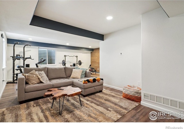 345 Onyx Way, Superior, CO 80027 - living area featuring wood finished floors and recessed lighting