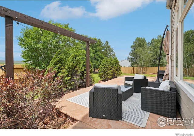 345 Onyx Way, Superior, CO 80027 - fenced backyard featuring an outdoor living space and a patio
