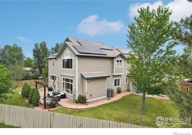 345 Onyx Way, Superior, CO 80027 - rear view of property with solar panels, a fenced backyard, and a patio
