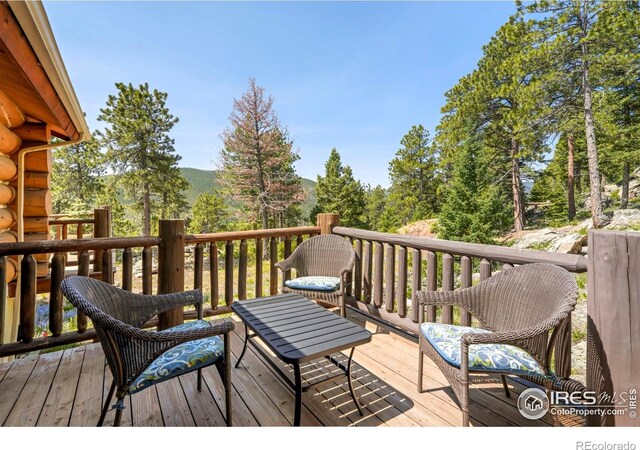 24043 Eagle Cliff Trl, Conifer, CO 80433 - view of wooden deck