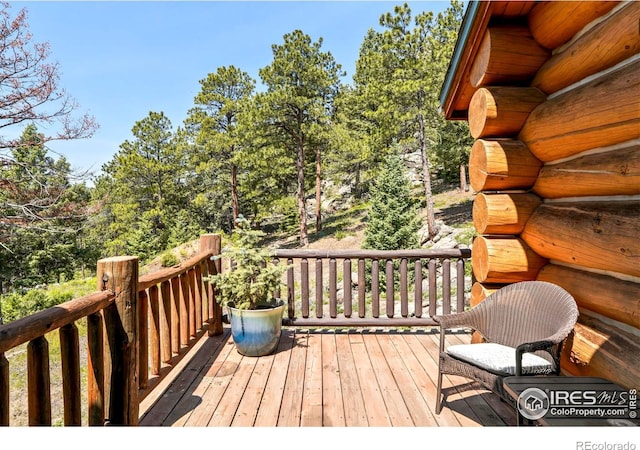 24043 Eagle Cliff Trl, Conifer, CO 80433 - view of wooden terrace