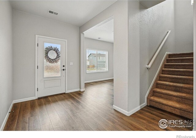 2310 Angus St, Mead, CO 80542 - foyer with wood finished floors and stairway