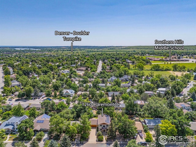1260 Claremont Dr, Boulder, CO 80305 - aerial perspective of suburban area