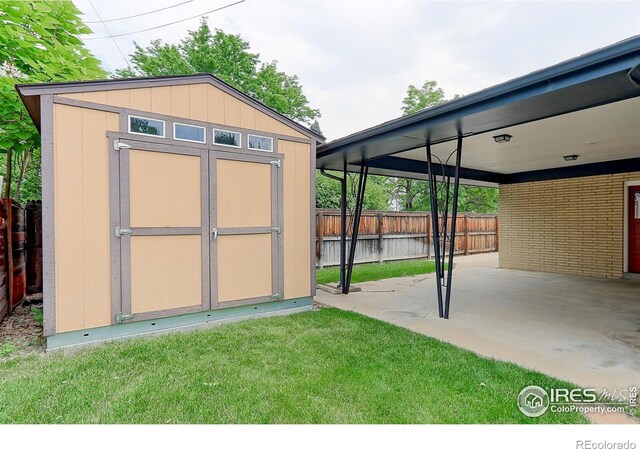 353 S Niagara St, Denver, CO 80224 - view of shed with a fenced backyard