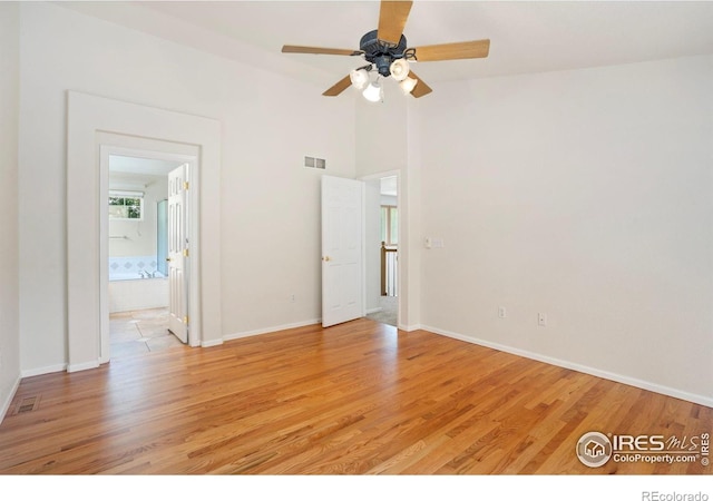 10216 Sandy Ridge Ct, Firestone, CO 80504 - unfurnished room featuring light wood-type flooring and ceiling fan