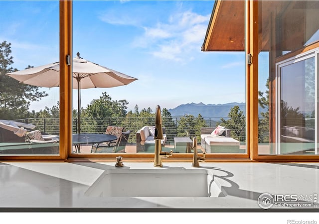 311 Sky Trail Rd, Boulder, CO 80302 - kitchen view of mountains and a sink