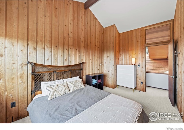 311 Sky Trail Rd, Boulder, CO 80302 - carpeted bedroom with wood walls