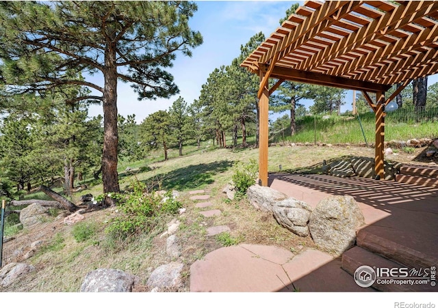 311 Sky Trail Rd, Boulder, CO 80302 - view of yard featuring a patio area and a pergola