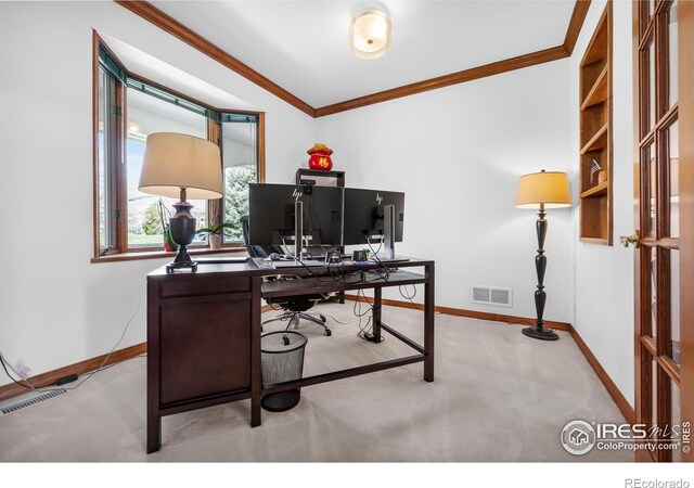 5986 Heather Way, Longmont, CO 80503 - office featuring carpet and crown molding