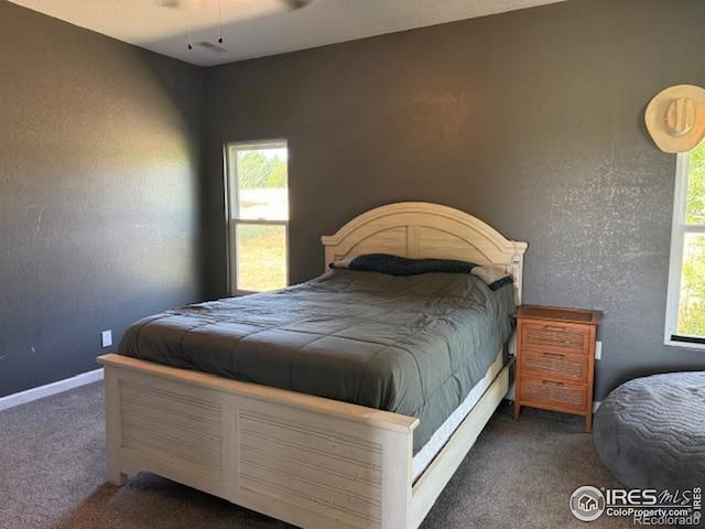 22400 County Road 40, Wray, CO 80758 - carpeted bedroom with ceiling fan and a textured wall