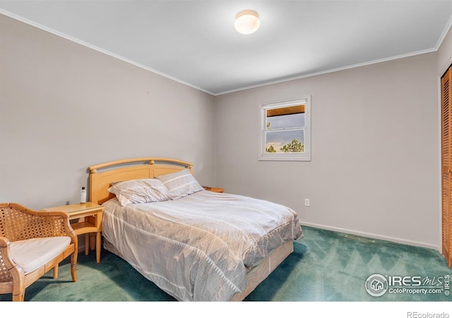 394 Deer Trail Cir, Boulder, CO 80302 - bedroom with carpet floors and crown molding