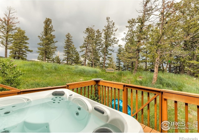 394 Deer Trail Cir, Boulder, CO 80302 - deck featuring a hot tub