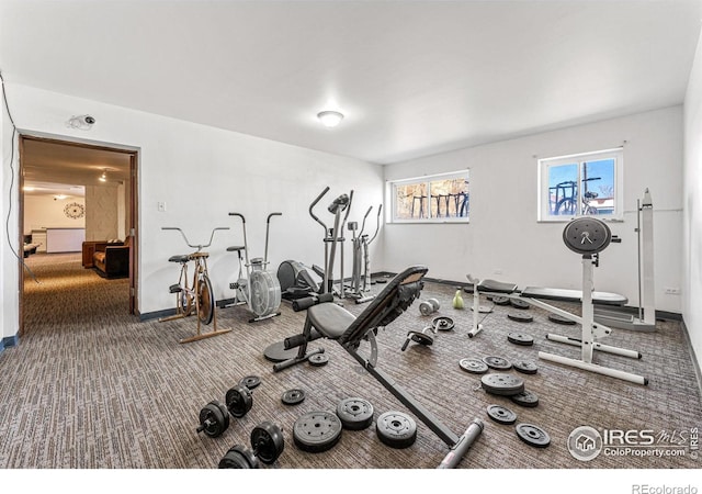 830 20th St Unit 203, Boulder, CO 80302 - workout area with carpet and baseboards