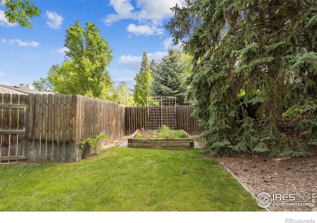 7290 Mount Sherman Rd, Longmont, CO 80503 - fenced backyard featuring a vegetable garden