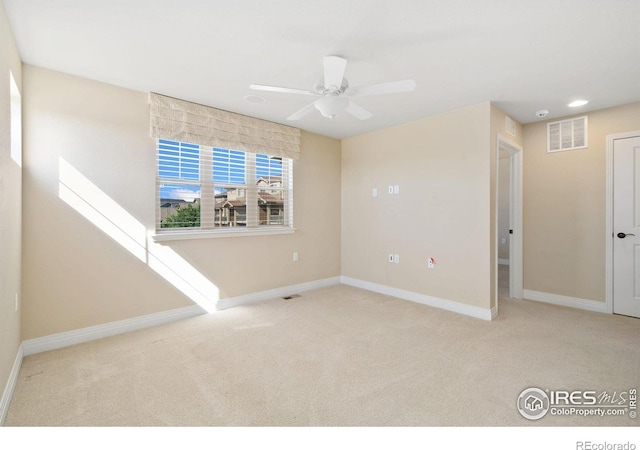2599 Trio Falls Dr, Loveland, CO 80538 - carpeted empty room featuring ceiling fan and recessed lighting