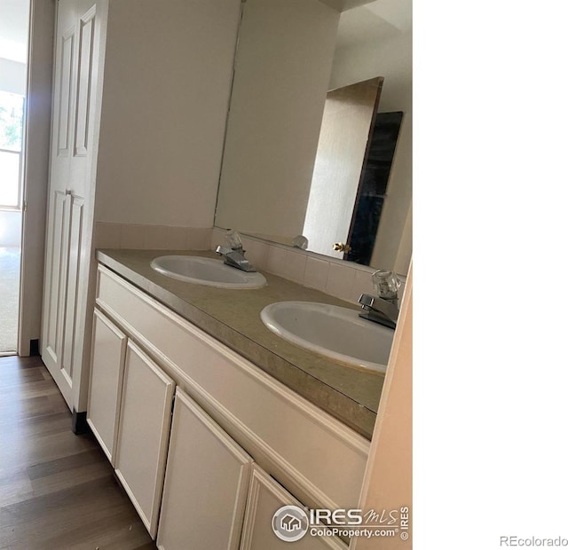 2227 Canyon Blvd Unit 359B, Boulder, CO 80302 - bathroom with double vanity and wood finished floors