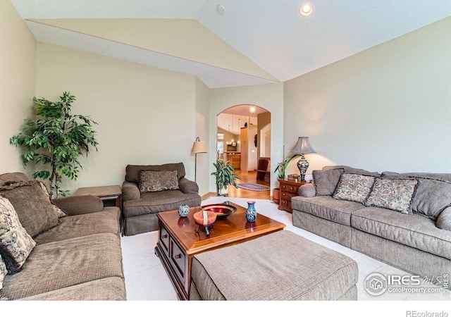 9629 Bountiful St, Firestone, CO 80504 - living room with arched walkways and vaulted ceiling