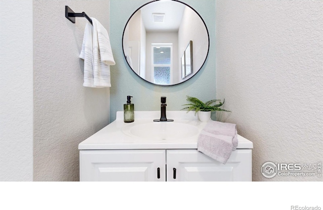 6013 Goodnight Ave, Timnath, CO 80547 - bathroom with vanity and a textured wall