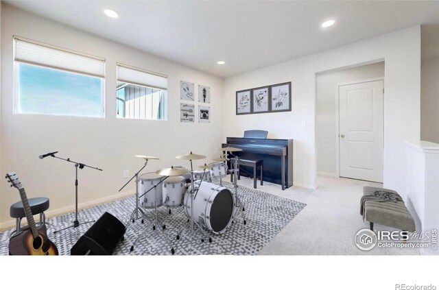 6013 Goodnight Ave, Timnath, CO 80547 - game room with carpet flooring and recessed lighting