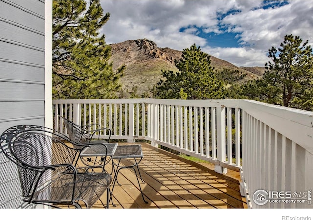18 Pine St, Jamestown, CO 80455 - wooden deck featuring a mountain view