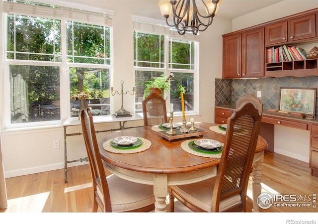 121 Osprey Ln, Lyons, CO 80540 - dining room featuring light wood-type flooring and a chandelier