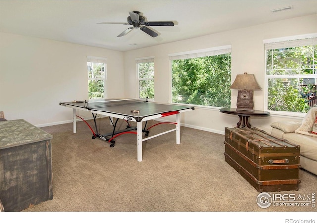 121 Osprey Ln, Lyons, CO 80540 - playroom featuring plenty of natural light, carpet floors, and ceiling fan
