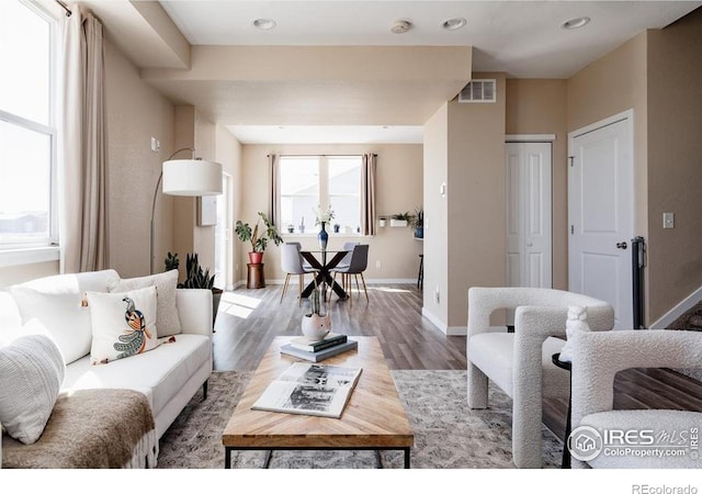 184 S 2nd Ave, Deer Trail, CO 80105 - living room featuring wood finished floors and recessed lighting