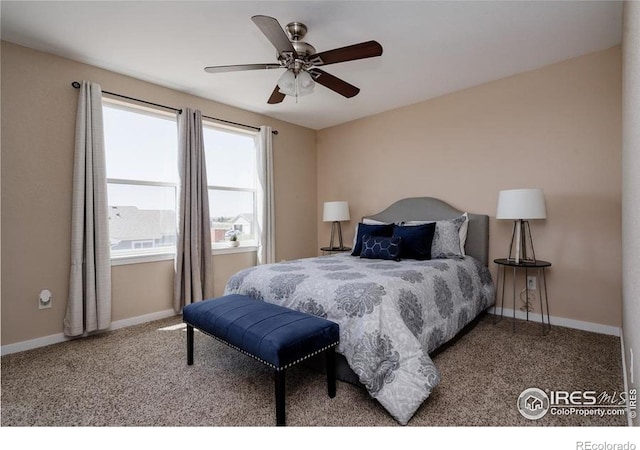 184 S 2nd Ave, Deer Trail, CO 80105 - carpeted bedroom featuring baseboards and a ceiling fan