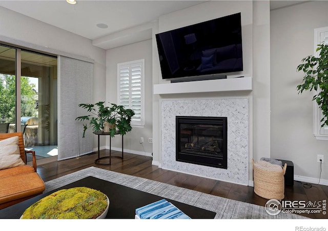 15958 Humboldt Peak Dr, Broomfield, CO 80023 - living area with wood finished floors and a fireplace