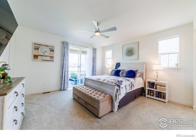 4918 Preserve Pl, Firestone, CO 80504 - bedroom with light carpet and a ceiling fan