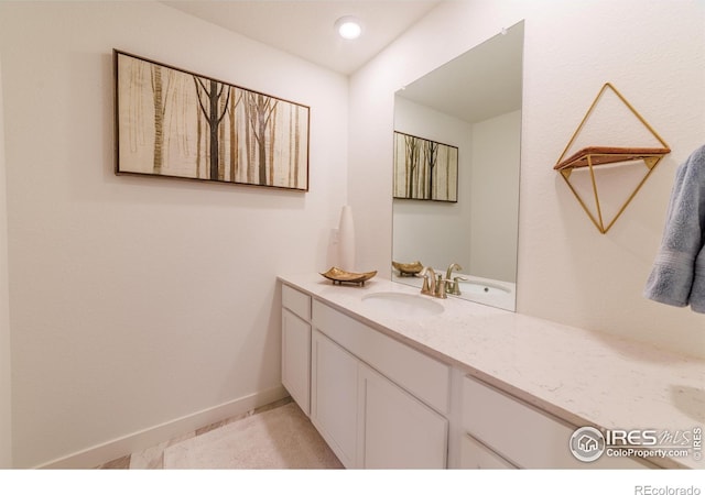 4918 Preserve Pl, Firestone, CO 80504 - bathroom featuring vanity and baseboards