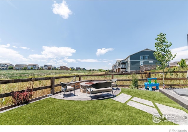 4918 Preserve Pl, Firestone, CO 80504 - view of yard with a fire pit and a patio