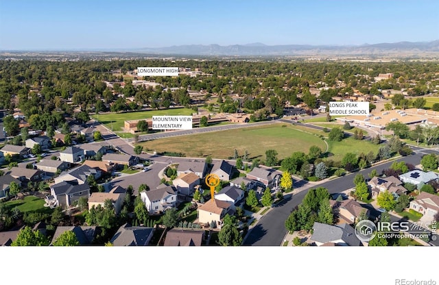 1365 15th Ave, Longmont, CO 80501 - aerial view of residential area with mountains