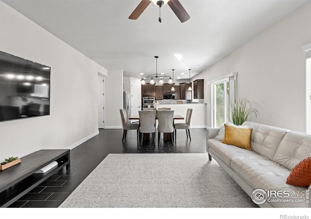 1365 15th Ave, Longmont, CO 80501 - dining area featuring ceiling fan, dark wood finished floors, and recessed lighting
