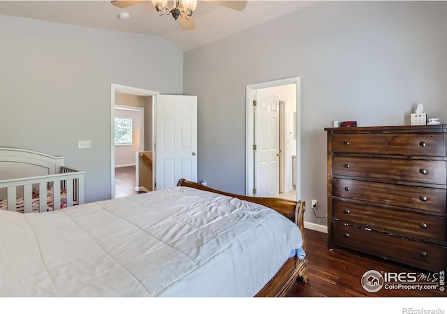 1747 Daisy Ct, Brighton, CO 80601 - bedroom with wood finished floors and lofted ceiling