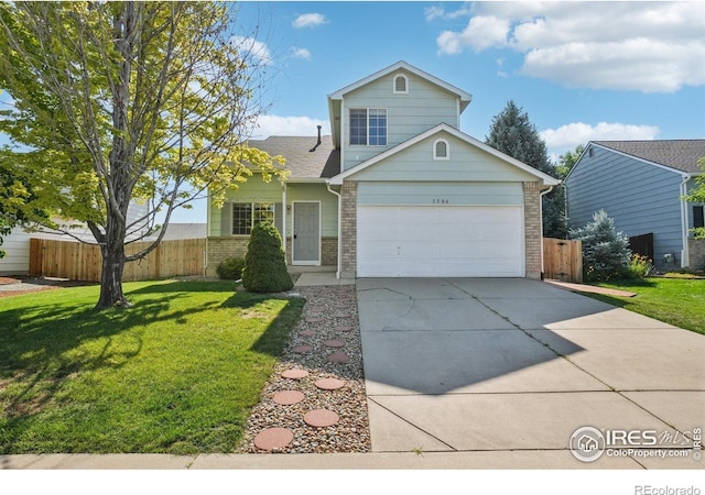 1506 Crestwood Cir, Longmont, CO 80504 - traditional-style house featuring brick siding, concrete driveway, and an attached garage