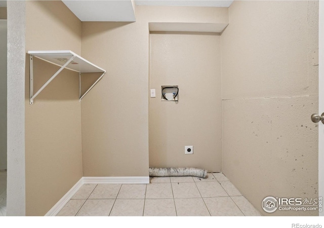 1506 Crestwood Cir, Longmont, CO 80504 - laundry room featuring hookup for an electric dryer and light tile patterned flooring