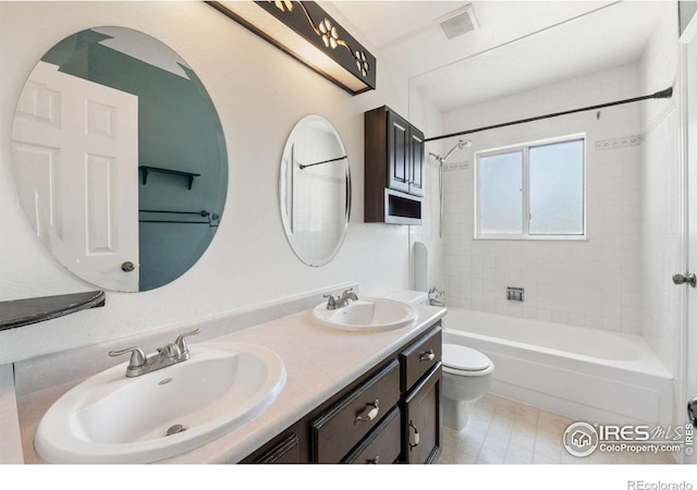 1305 Inverness Dr, Lafayette, CO 80026 - full bath with double vanity and shower / bathtub combination