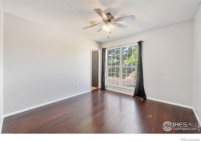 1305 Inverness Dr, Lafayette, CO 80026 - empty room with a ceiling fan, wood finished floors, and a textured ceiling