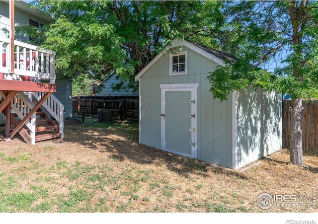 1305 Inverness Dr, Lafayette, CO 80026 - view of shed featuring stairs