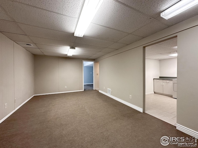 11941 S Clayson St, Parker, CO 80138 - finished below grade area featuring carpet and a drop ceiling