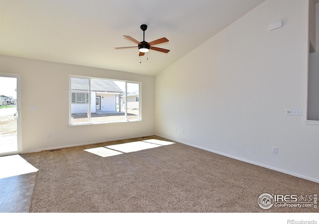 625 87th Ave, Greeley, CO 80634 - carpeted spare room with a ceiling fan and vaulted ceiling