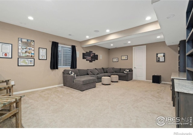 8541 Allenbrook Dr, Windsor, CO 80550 - carpeted living room featuring recessed lighting and baseboards